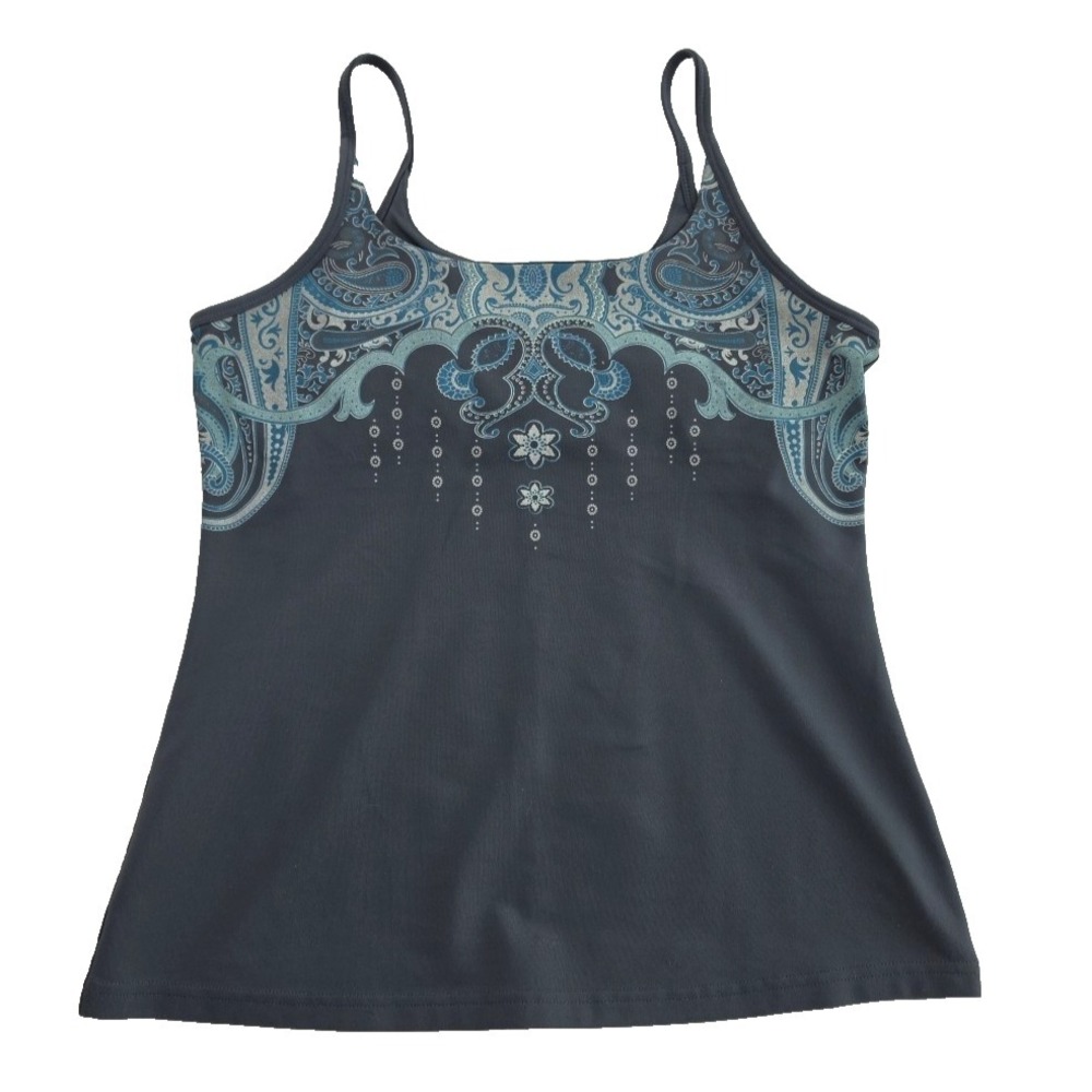 Athleta Grey Paisley-Print Spaghetti Strap Tank